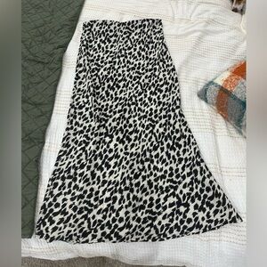 Black and White Animal Print A-Line Skirt